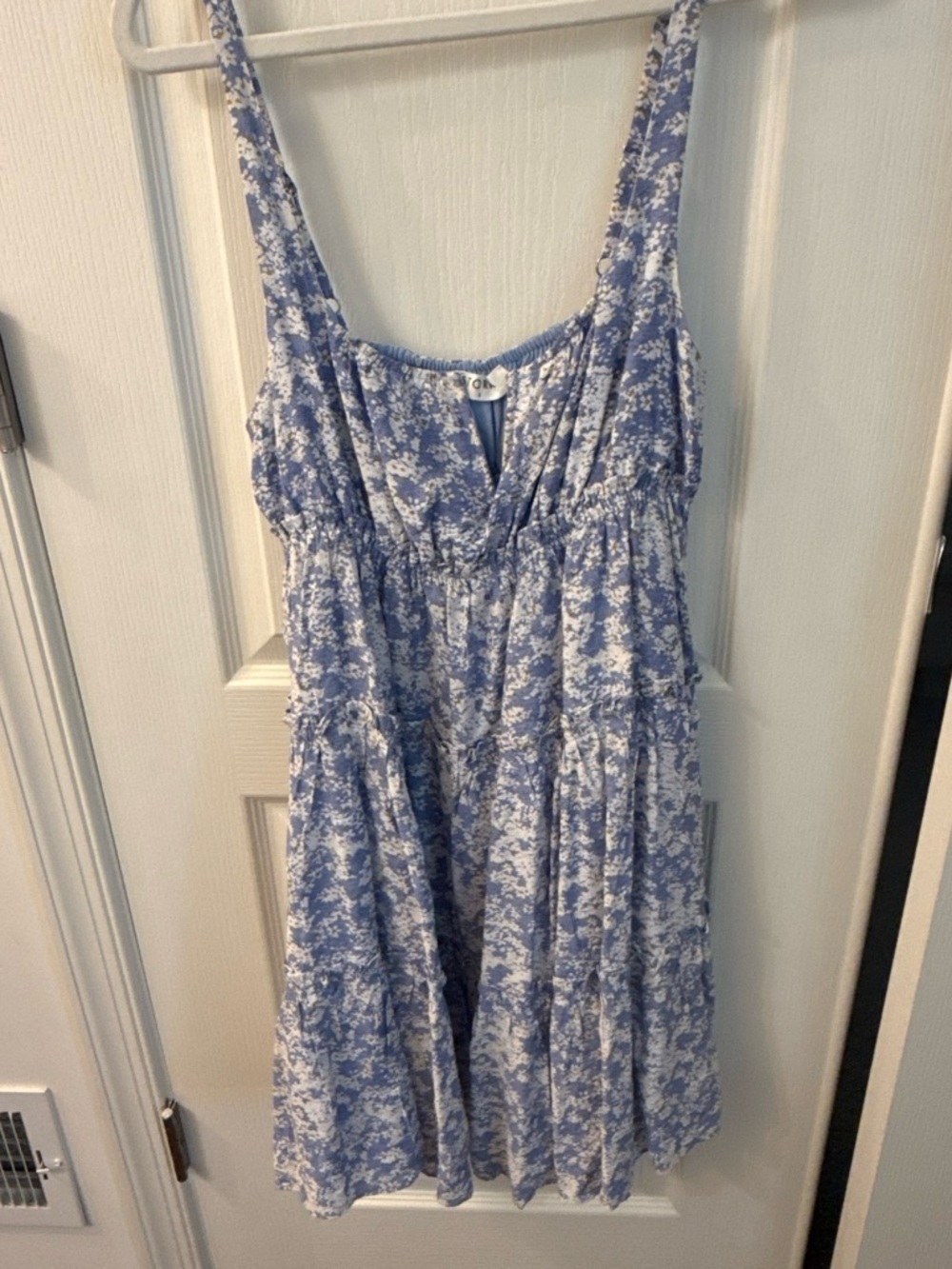 Vicci collection Storia Light Blue and White Floral Mini Dress